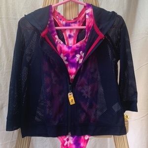 Tommy Hilfiger Unisex Hooded Beach Jacket/Cover, Navy & Red - Size 3T